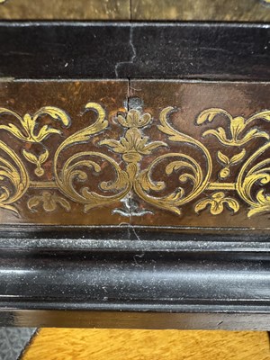 Lot 1481 - A FINE AND IMPRESSIVE LATE 19TH CENTURY BRASS INLAID BOULLE WORK AND EBONSIED THREE TRAIN BRACKET CLOCK