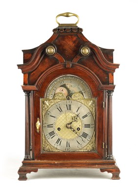 Lot 1199 - CLIFTON, LIVERPOOL. A GEORGE III LANCASHIRE MAHOGANY DOUBLE FUSEE BRACKET CLOCK