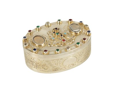 Lot 437 - A LATE 19TH CENTURY CONTINENTAL JEWELLED SILVER BOX