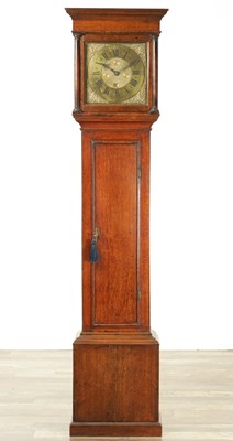 Lot 1122 - JAMES HENDRIE WIGTON. AN EARLY 18TH CENTURY OAK 30HR LONGCASE CLOCK