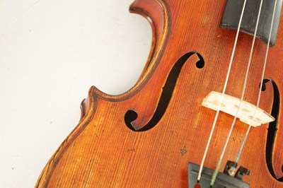 Lot 567 - AN INTERESTING ANTIQUE VIOLIN IN A PAXMAN CASE WITH THREE BOWS