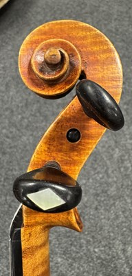 Lot 567 - AN INTERESTING ANTIQUE VIOLIN IN A PAXMAN CASE WITH THREE BOWS
