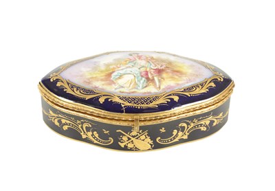 Lot 36 - A LATE 19TH CENTURY FRENCH SEVRES PORCELAIN AND GILT BRASS BOX
