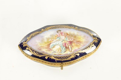 Lot 36 - A LATE 19TH CENTURY FRENCH SEVRES PORCELAIN AND GILT BRASS BOX