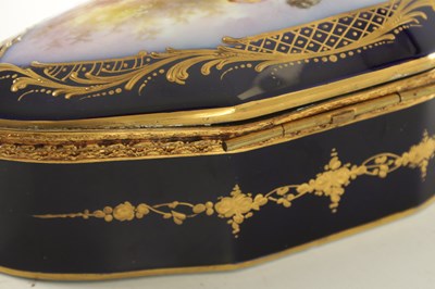 Lot 36 - A LATE 19TH CENTURY FRENCH SEVRES PORCELAIN AND GILT BRASS BOX