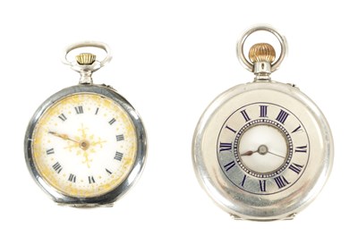 Lot 1454 - TWO SILVER CASED FOB WATCHES