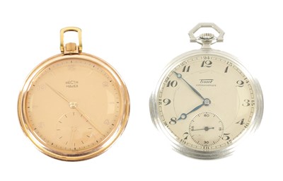 Lot 1401 - TWO ART DECO OPEN FACED POCKET WATCH