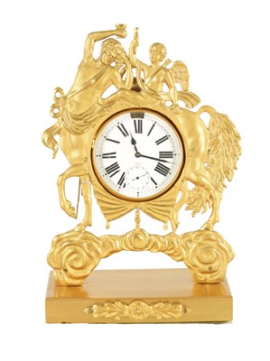 Lot 398 - A LATE 19TH CENTURY GILT CASED GOLIATH POCKET WATCH AND STAND