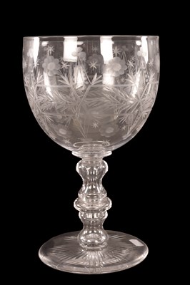 Lot 8 - A FINE 19TH CENTURY ENGLISH GLASS PUNCH BOWL
