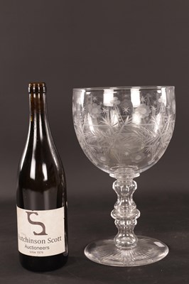 Lot 8 - A FINE 19TH CENTURY ENGLISH GLASS PUNCH BOWL