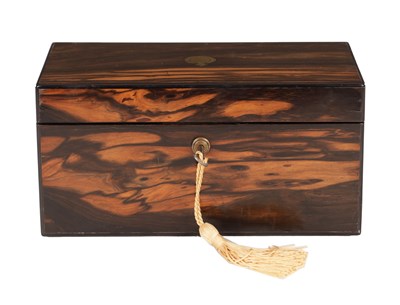 Lot 1080 - A GOOD REGENCY COROMANDEL TEA CADDY