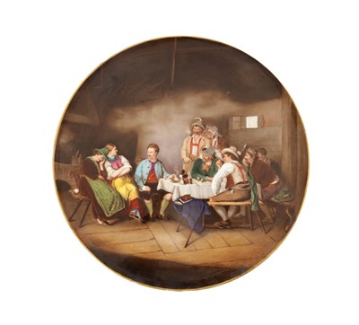 Lot 61 - A LARGE LATE 19TH CENTURY VIENNA STYLE PORCELAIN PLAQUE