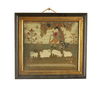 Lot 728 - A 19TH CENTURY NEEDLEWORK PICTURE