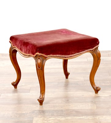 Lot 1230 - A 19TH CENTURY WALNUT DRESSING STOOL
