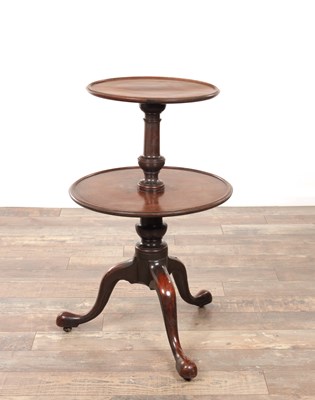 Lot 1224 - A GEORGE III MAHOGANY CHIPPENDALE STYLE TWO TIER DUMBWAITER
