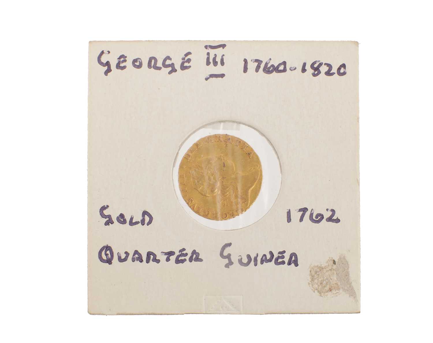 Lot 147 - A GEORGE III GOLD 1/4 GUINEA