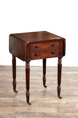 Lot 1210 - AN EARLY 19TH CENTURY FIGURED ROSEWOOD WORK TABLE IN THE MANNER OF GILLOWS