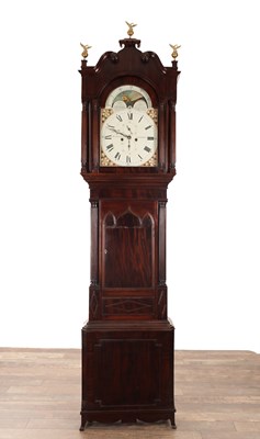 Lot 1608 - JAMES CONDLIFF, LIVERPOOL. AN EARLY 19TH CENTURY MAHOGANY EIGHT-DAY LONGCASE CLOCK