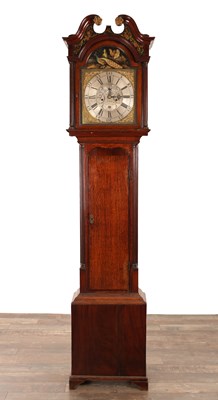 Lot 1500 - THOMAS DENMAN, CHESTER. A GEORGE III OAK AND MAHOGANY EIGHT DAY LONGCASE CLOCK
