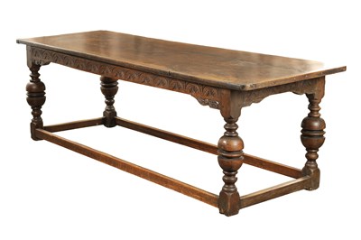 Lot 1218 - AN 18TH CENTURY OAK REFECTORY TABLE