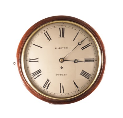 Lot 1673 - R. JOYCE, DUBLIN. A REGENCY CONVEX FUSEE WALL CLOCK