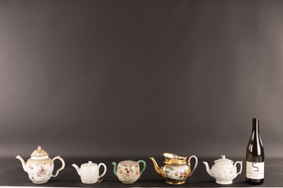 Lot 95 - A COLLECTION OF FIVE 18TH AND 19TH CENTURY TEAPOTS