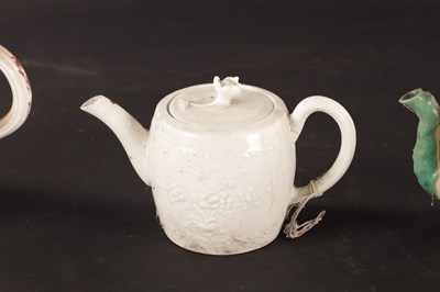 Lot 95 - A COLLECTION OF FIVE 18TH AND 19TH CENTURY TEAPOTS