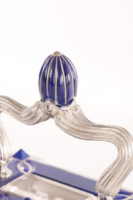 Lot 1525 - A FINE LIMITED EDITION GIANT SOLID SILVER AND LAPIS LAZULI GRAND SONNERIE CARRIAGE CLOCK MADE FOR ASPREY