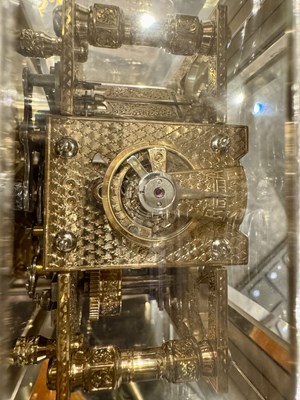 Lot 1525 - A FINE LIMITED EDITION GIANT SOLID SILVER AND LAPIS LAZULI GRAND SONNERIE CARRIAGE CLOCK MADE FOR ASPREY