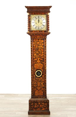 Lot 1578 - THOMAS LUMPKIN LONDON A WILLIAM AND MARY WALNUT AND FLORAL MARQUETRY EIGHT-DAY LONGCASE CLOCK