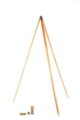 Lot 611 - A RARE 19TH CENTURY GENTLEMAN'S WALKING STICK/CAMERA TRIPOD