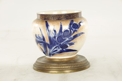 Lot 85 - TWO LATE 19TH CENTURY DOULTON LAMBETH ENGLAND SHOULDERED TAPERING JARDINERES