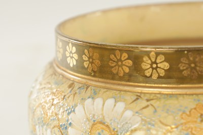 Lot 85 - TWO LATE 19TH CENTURY DOULTON LAMBETH ENGLAND SHOULDERED TAPERING JARDINERES