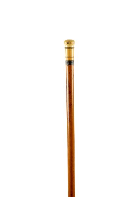 Lot 645 - A GEORGE III MALACA IVORY HANDLED DIPSTICK WALKING CANE