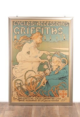 Lot 970 - A VINTAGE CYCLES & ACCESSORIES GRIFFITHS ADVERTISING POSTER