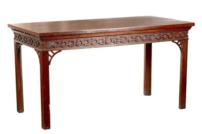 Lot 1285 - A GEORGE III MAHOGANY CHIPPENDALE STYLE SERVING TABLE
