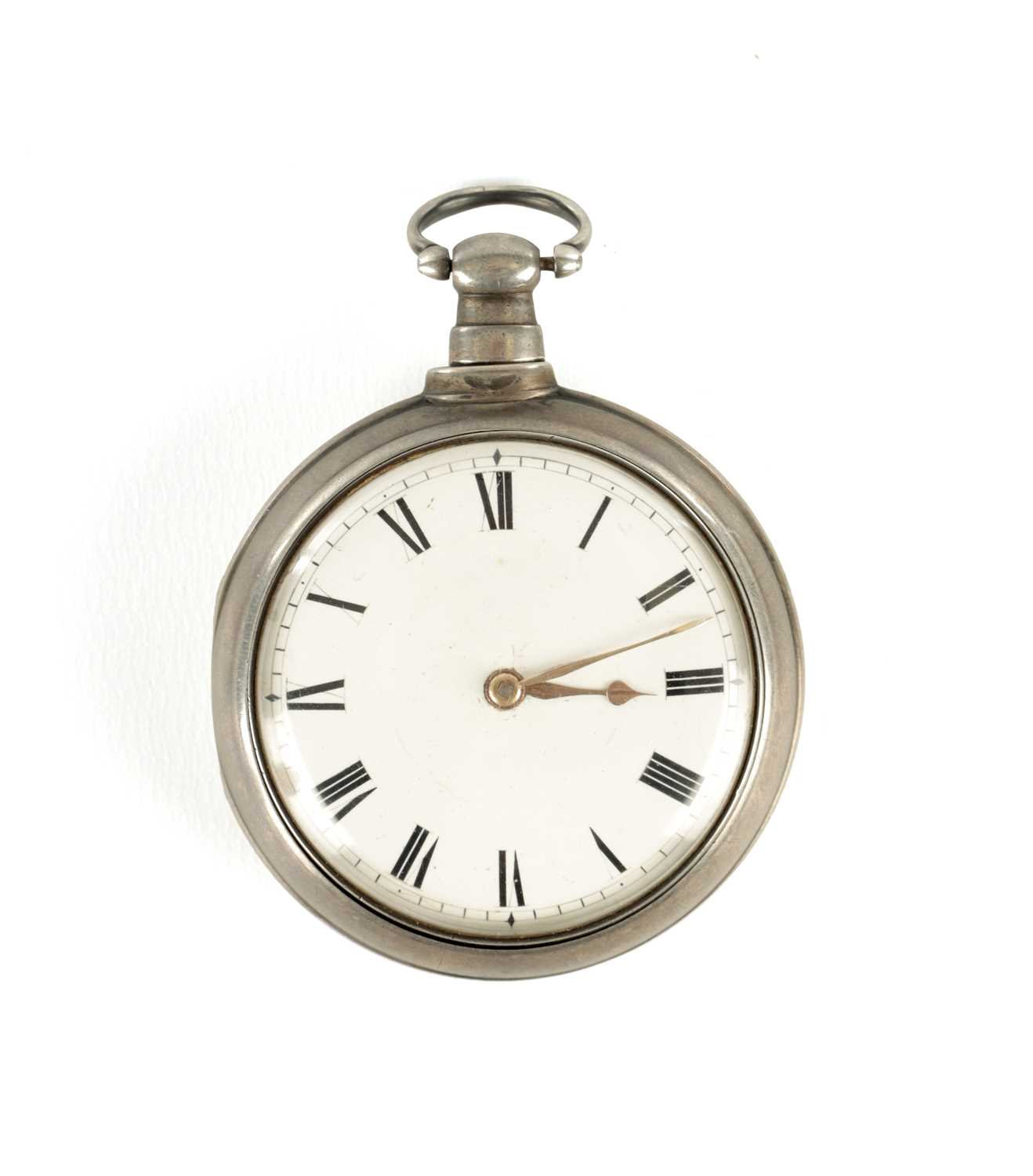 Lot 1439 - JAMES RYLAND, ORMSKIRK. A SILVER PAIR CASED POCKET WATCH WITH RARE CHAFF CUTTER ESCAPEMENT