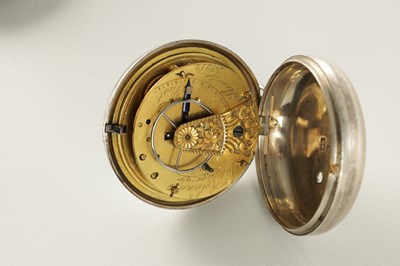 Lot 1439 - JAMES RYLAND, ORMSKIRK. A SILVER PAIR CASED POCKET WATCH WITH RARE CHAFF CUTTER ESCAPEMENT