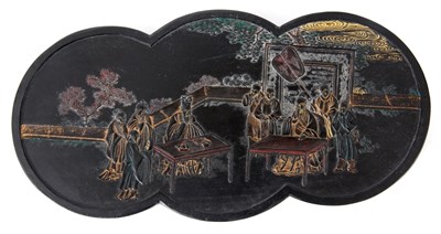 Lot 104 - A 19TH CENTURY CARVED EBONY CHINESE INK BLOCK...