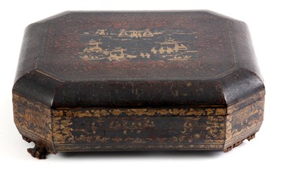 Lot 106 - A MEIJI PERIOD JAPANESE LACQUERED FITTED GAMES...