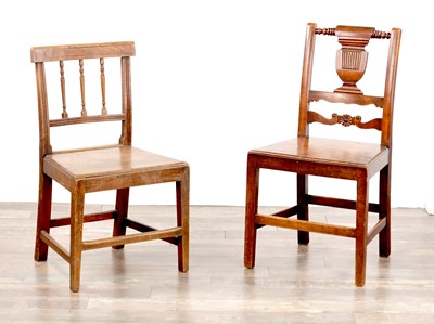 Lot 1250 - TWO EARLY 19TH CENTURY FRUITWOOD SIDE CHAIRS