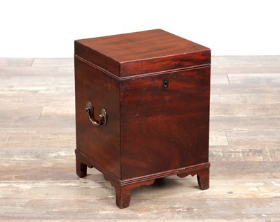 Lot 1356 - A GEORGE III MAHOGANY DECANTER BOX
