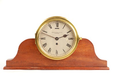 Lot 1593 - FENTON RUSSEL AND CO, EDINBURGH. AN EARLY 20TH CENTURY BRASS CASED SHIPS CLOCK