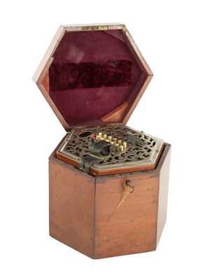 Lot 681 - A 19TH CENTURY NICKEL ENDED CONCERTINA POSSIBLY BY WHEATSTONE