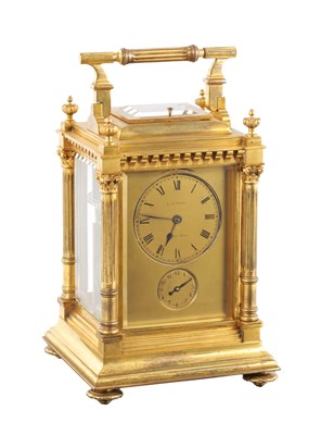 Lot 1591 - L & E FABRE. A LATE 19TH CENTURY OVERSIZED GRAND SONNERIE WESTMINSTER CHIME CARRIAGE CLOCK