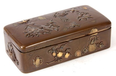 Lot 113 - A MEIJI PERIOD JAPANESE PATINATED BRONZE...