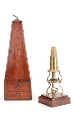 Lot 1769 - A LARGE GEORGE III CULPEPPER TYPE MICROSCOPE