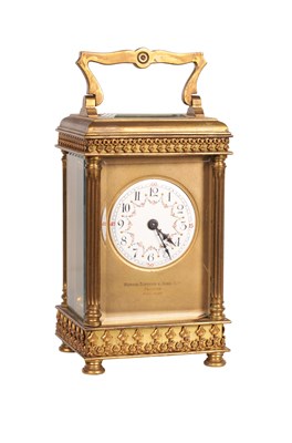 Lot 1732 - A LATE 19TH CENTURY GILLT CARRIAGE CLOCK TIMEPIECE