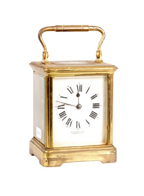 Lot 1631 - A LATE 19TH CENTURY FRENCH STRIKING CARRIAGE CLOCK