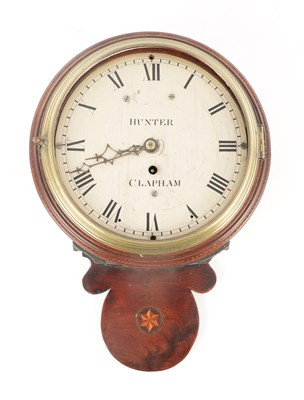 Lot 1539 - HUNTER, CLAPHAM (NORTH YORKSHIRE) A GEORGE III 9" DIAL SALTBOX FUSEE WALL CLOCK